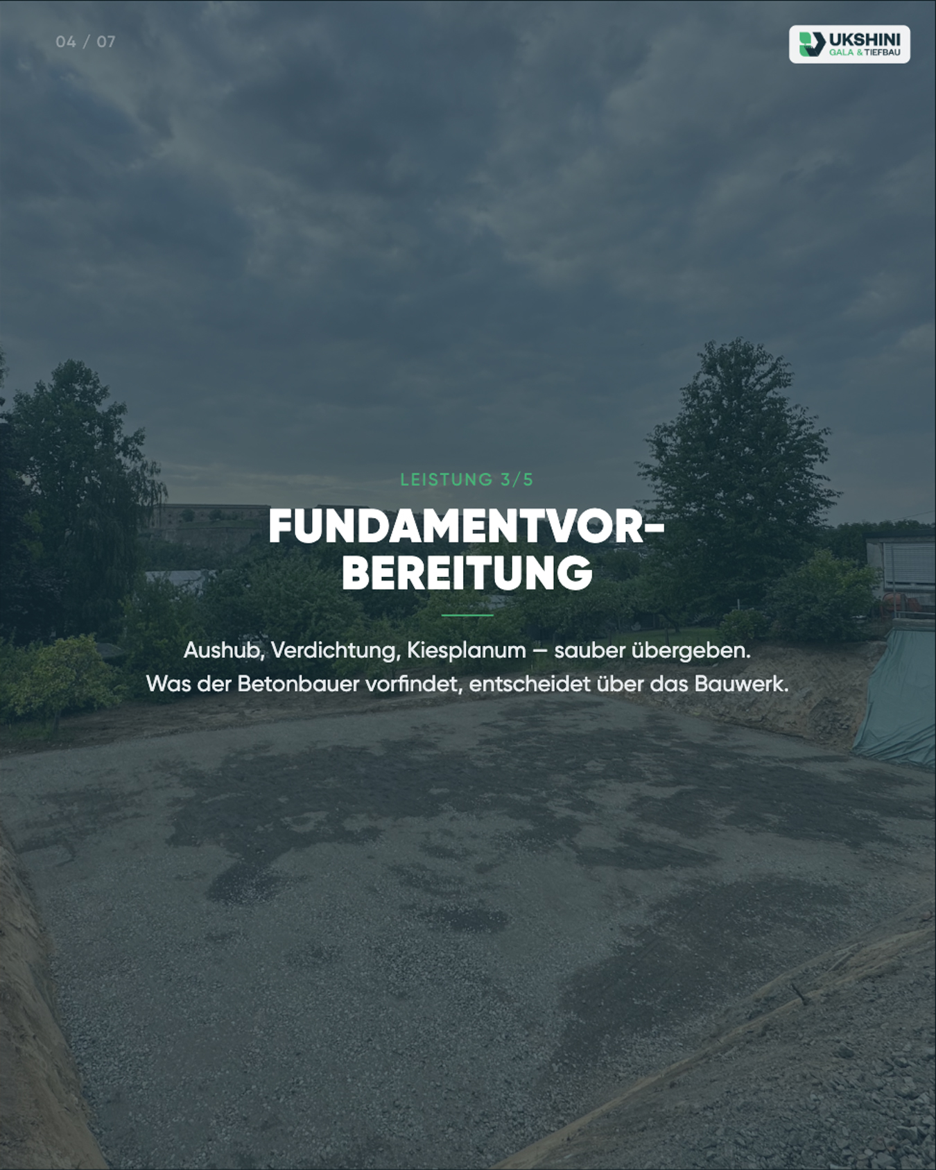 Fundamentvorbereitung – UKSHINI Westerwald